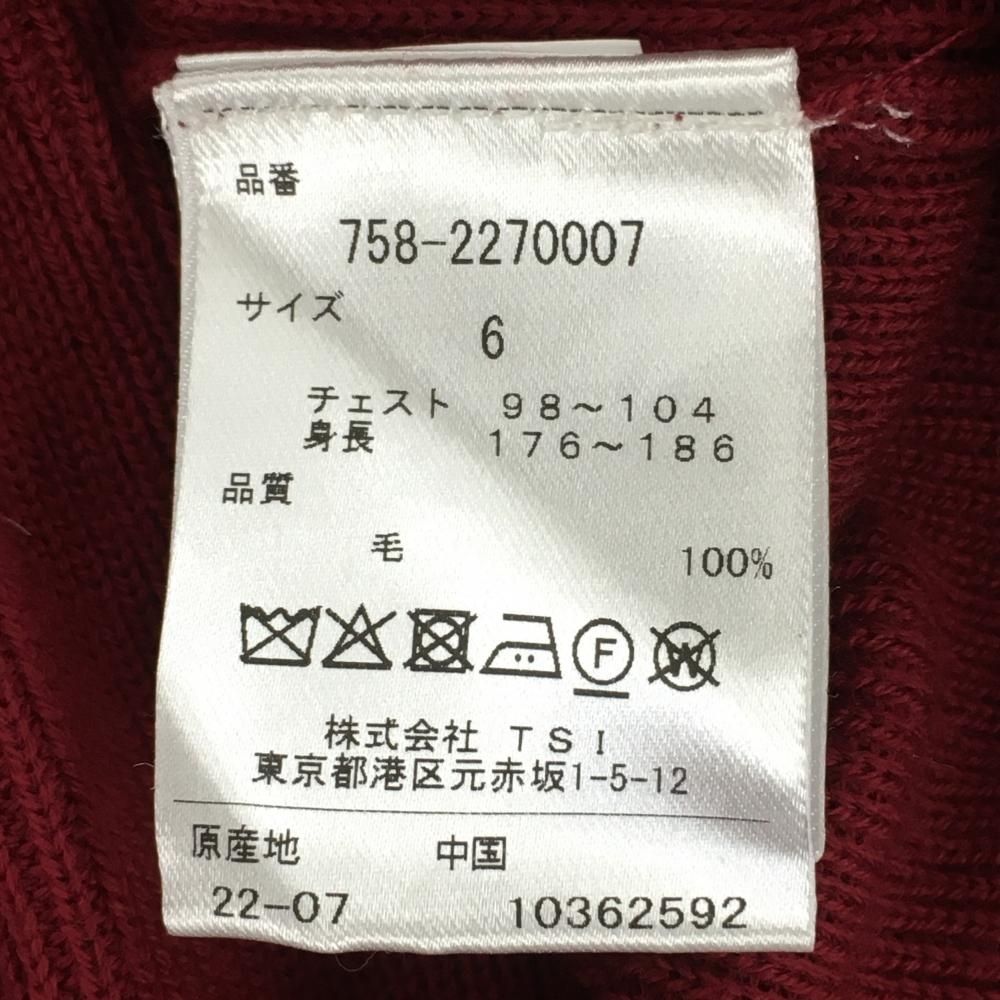マスターバニー セーター ボルドー ロゴ刺しゅう黒 ニット メンズ 6(XL  