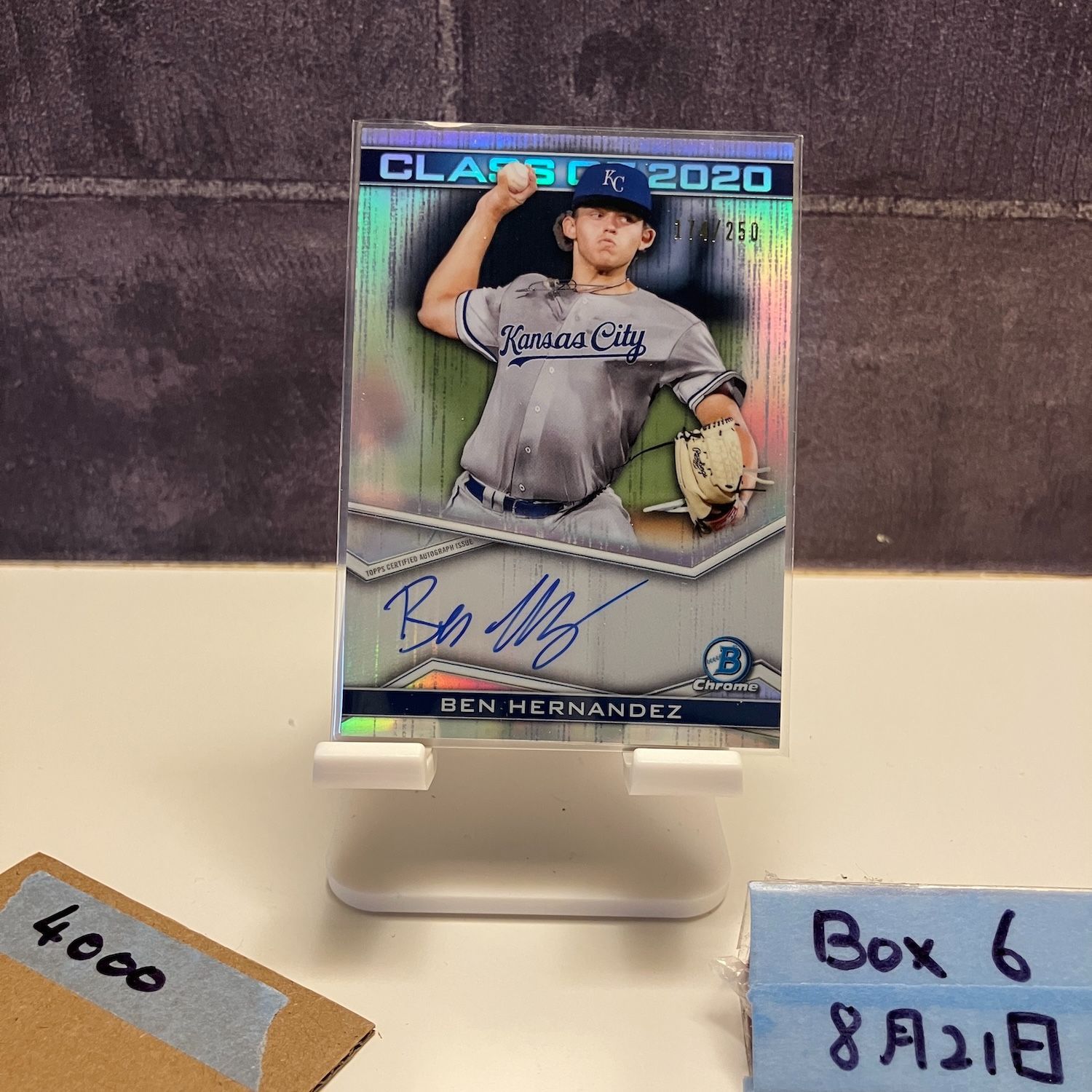 2020 Topps Bowman Chrome Ben Hernandez 174/250 直筆サイン