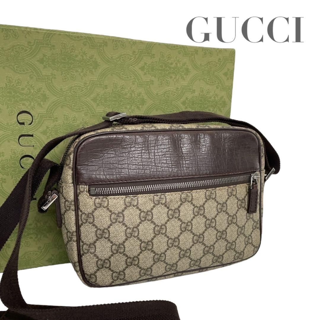 価格交渉/質問大歓迎♪】グッチ GGスプリーム PVC × レザー ショルダー