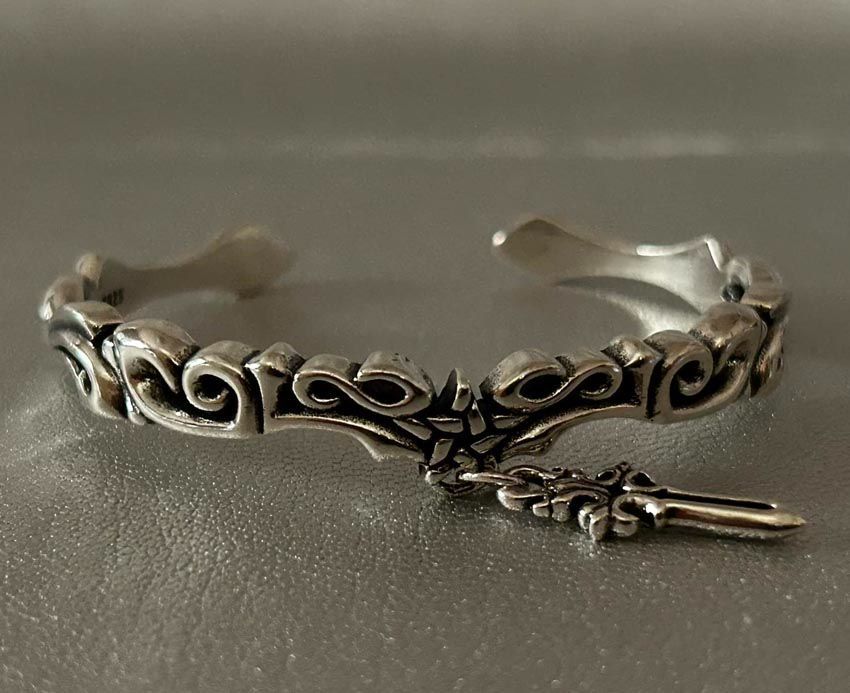 百合の紋章　ブレスレット　925 メキシカンジュエリー　アメリカンジュエリー 美品✨ブレスレット 腕輪 アクセ メキシカンジュエリー 百合の