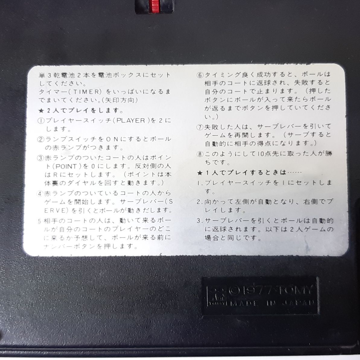 トミー ブリップ・PART2 ワールドテニス 昭和レトロ 70年代 LSI