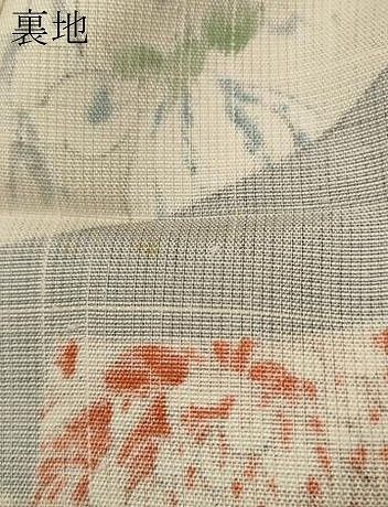 平和屋着物▽上質な紬 単衣 石畳よろけ文 正絹 逸品 BAAS8040yc