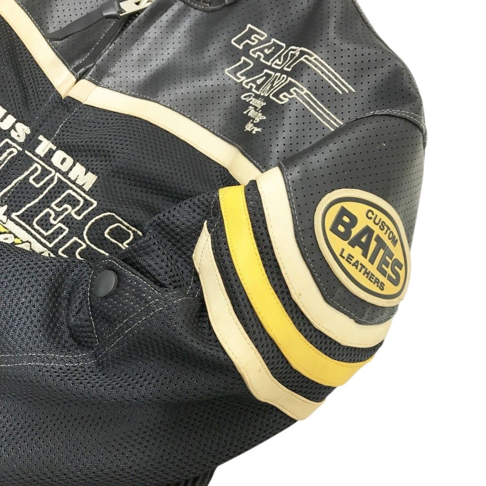 BATES ベイツ レザー メッシュ ライディングジャケット ブラック系 L