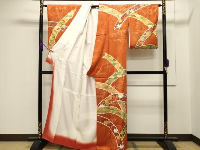 着物訪問着松竹梅文暈し染め金彩正絹