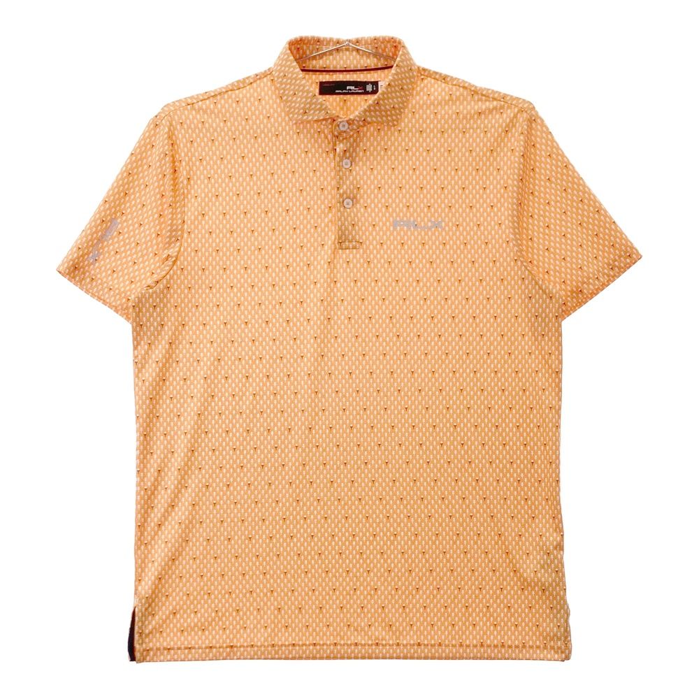 サイズ L RLX ラルフローレン 半袖ポロシャツ 総柄 オレンジ系 240101427627 ゴルフウェア メンズ ストスト