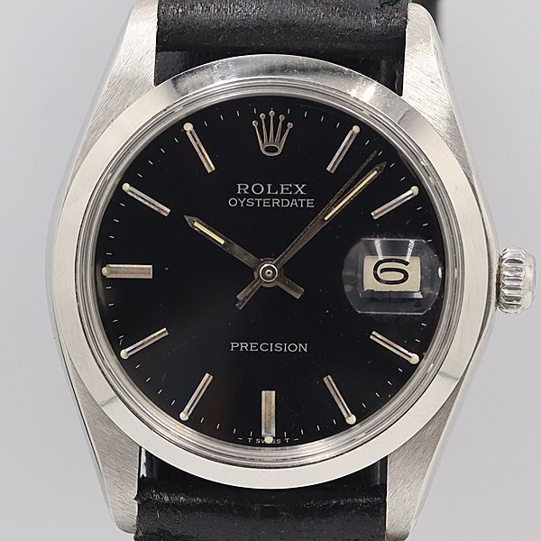 ROLEX 手巻き時計 黒文字盤　ジャンク品 ROLEX オイスタープレシジョン 6694 ステンレス 黒文字盤