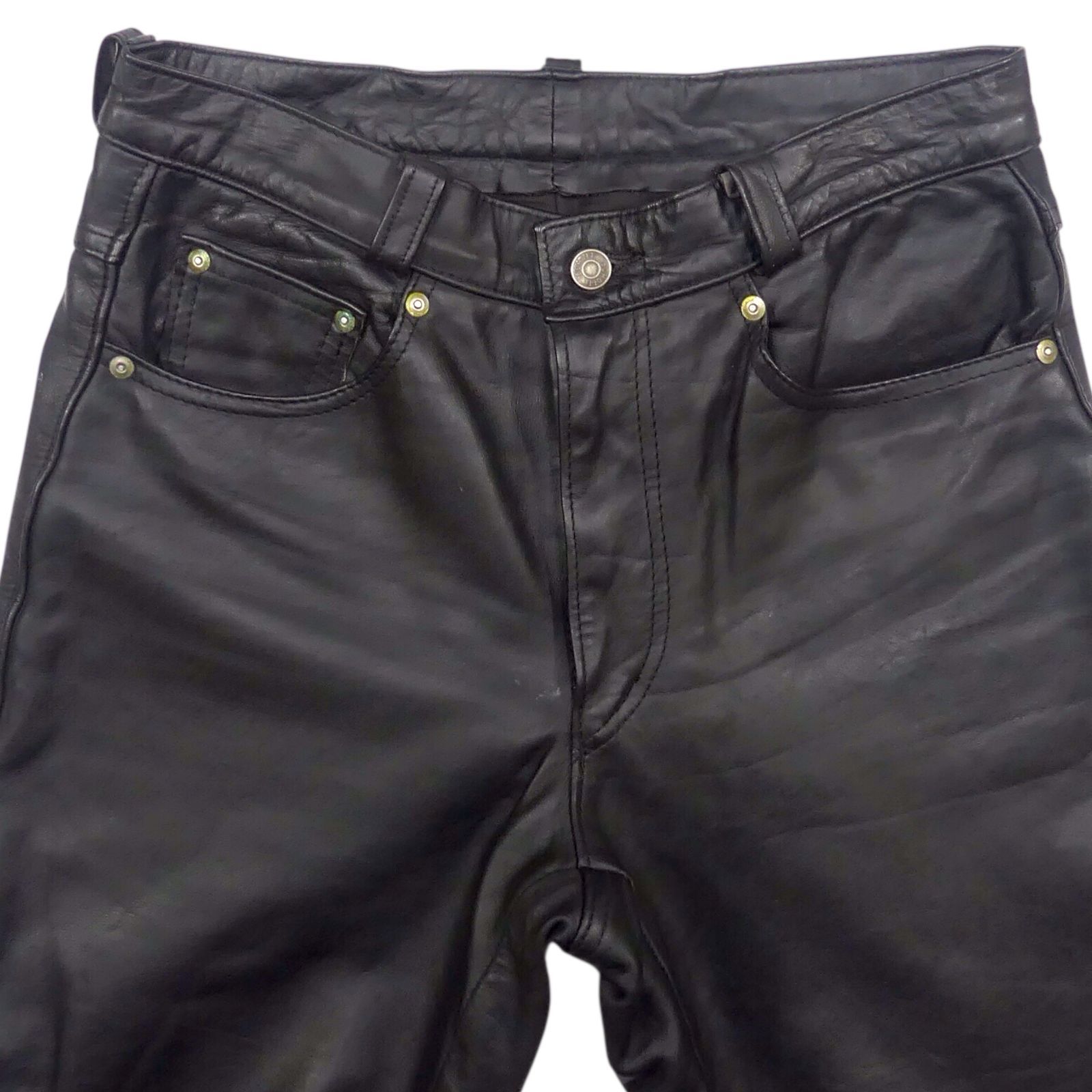 Schott ショット レザーパンツ W32 本革 メンズ 黒 ブラック USA