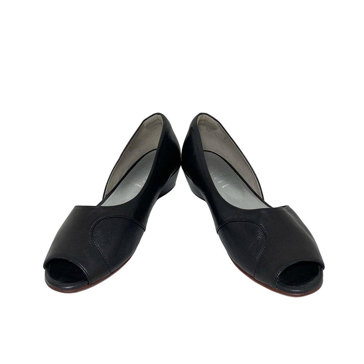 【美品】フィットフィット(fit fit) 黒パンプス スクエアヒールパンプニーカーストラップ （ブラック） -fitfit