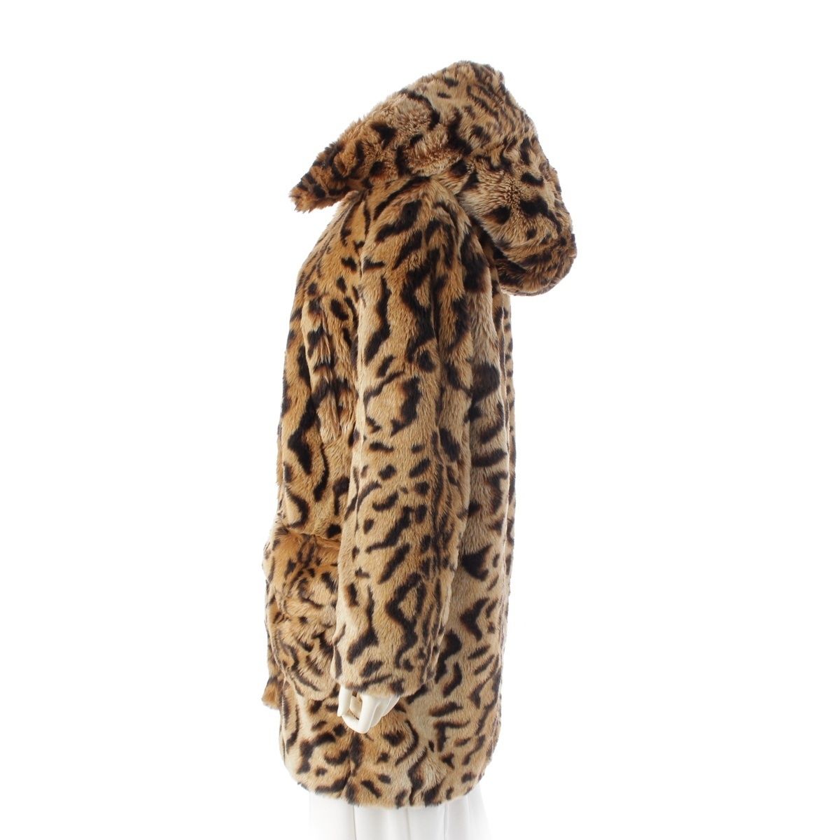 ミュウミュウ 14AW フェイクファー レザー 切替 総柄 レオパード