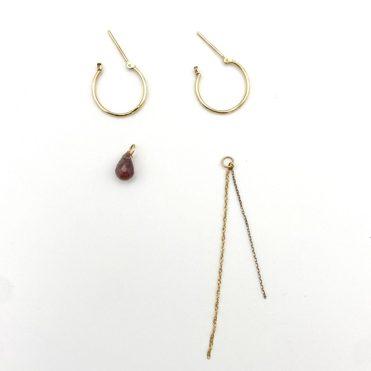 返品OK】203jewelry 203ジュエリー K18 ピアス ＋ オプション チェーン