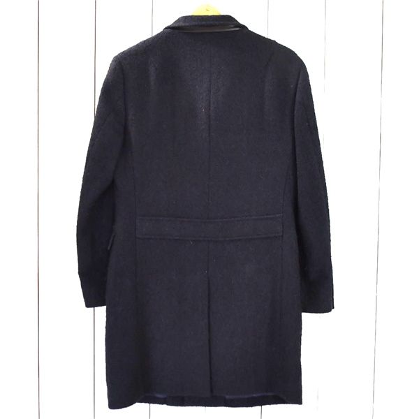ランバン　チェスターコート ランバン LANVIN en Bleu 5つボタン シングル 起毛 チェスター