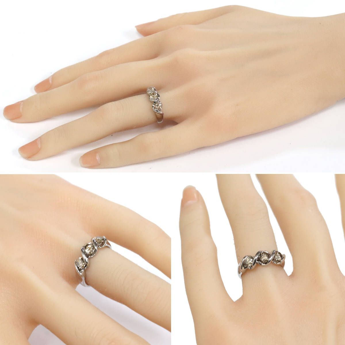 K18WGブラウンダイヤモンドリング D1.00 4.6g #8.5 - メルカリ 