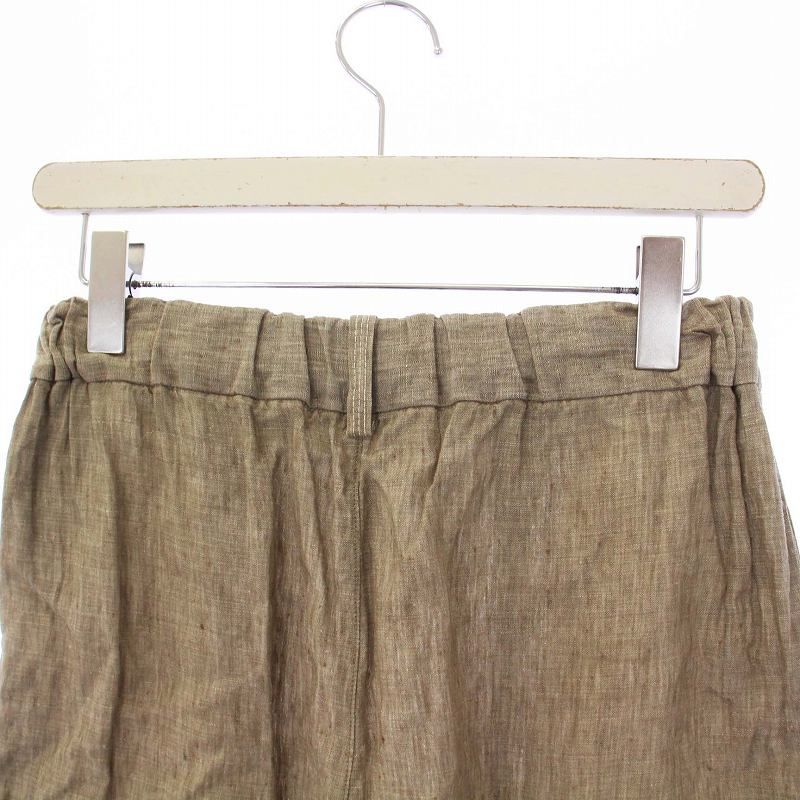 Pallas Palace パラスパレス 麻100%ワイドパンツ 天然素材ボタン XPdVc  