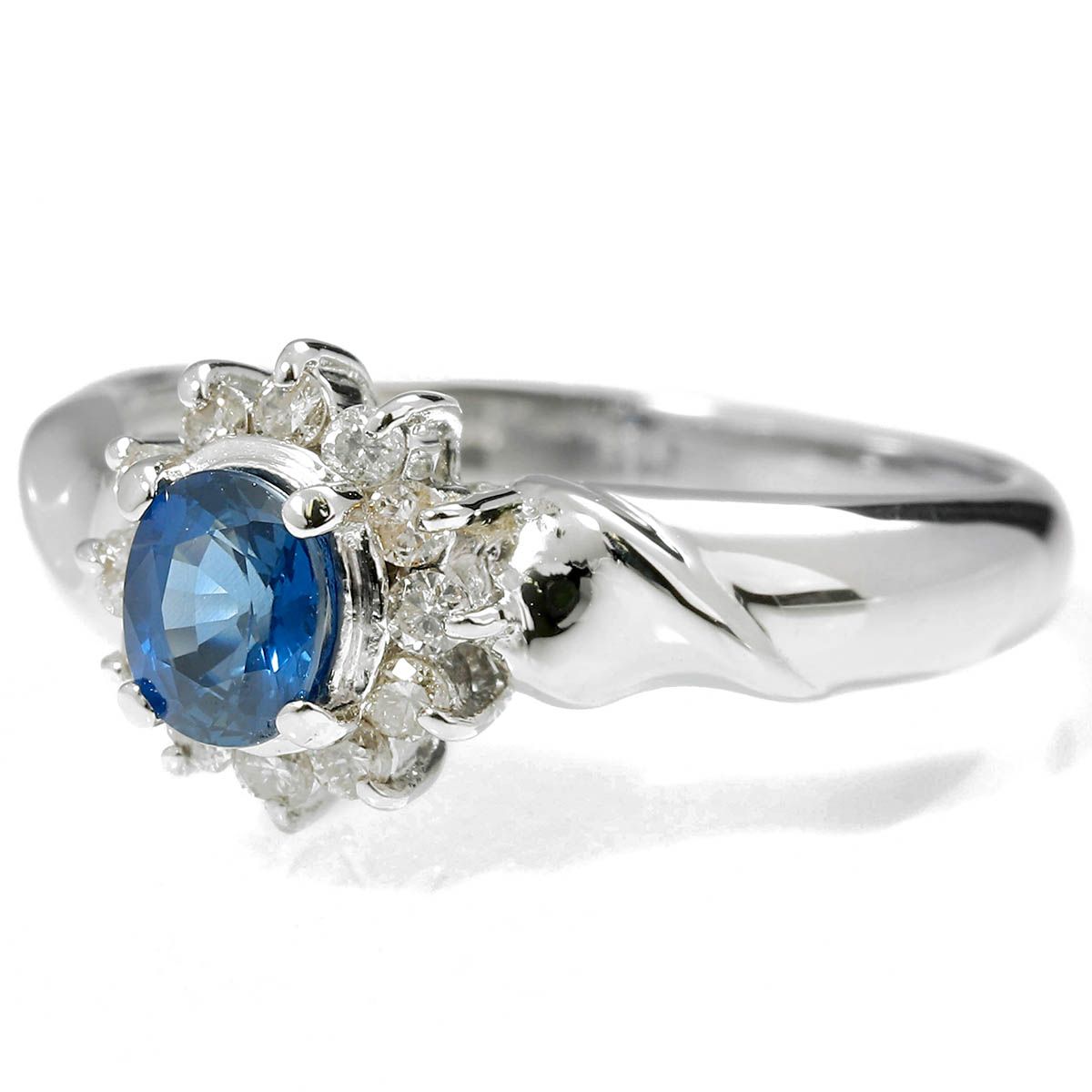 ブルーサファイア 0.46ct ダイヤモンド プラチナ Pt900 リング 指輪 11 