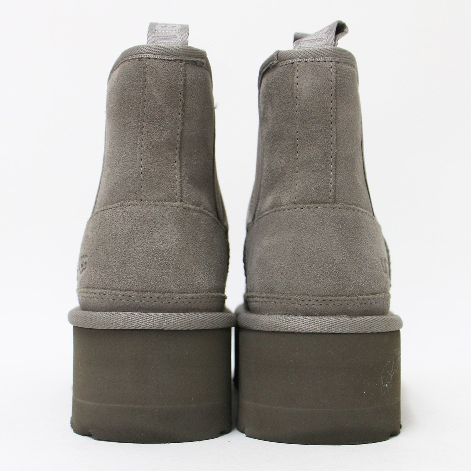美品 UGG アグ 厚底 サイドゴアムートンブーツ 24cm グレー アグ UGG