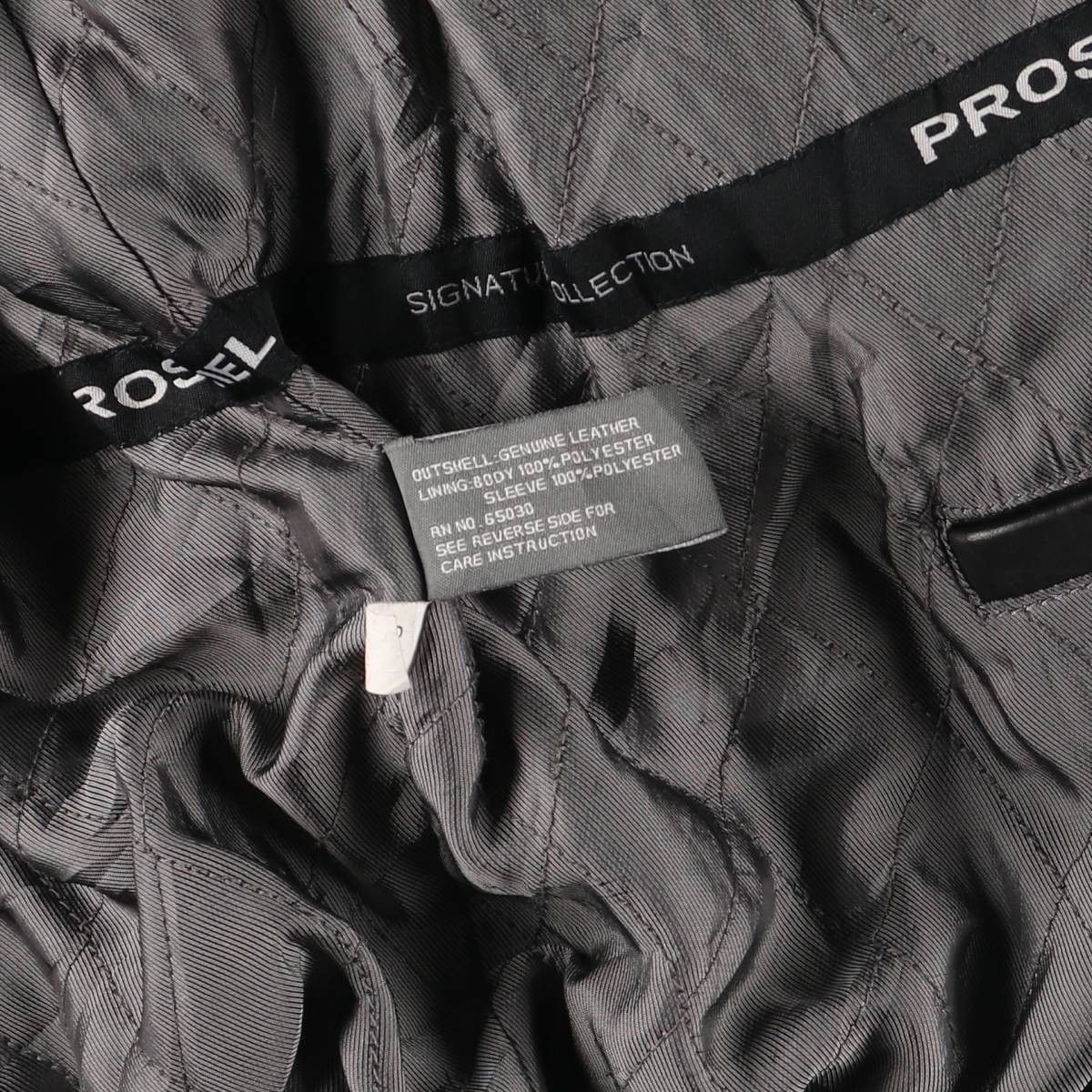 古着 PROSHIELD スイングトップタイプ レザーブルゾン メンズXL相当  