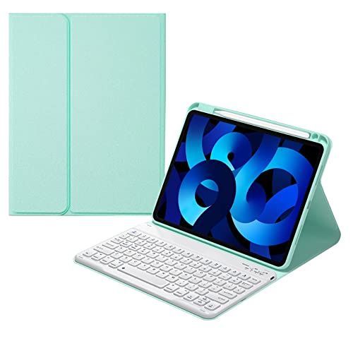 iPad9iPad8iPad7Air3Pro10.5_ミント iPad 9 iPad 8 iPad 7 iPad Air3 Pro 10.5 キーボード ケース 丸いキー 入力しやすい iPad 10.2インチ 10.5 キーボード付き カバー 分離式 マグネ