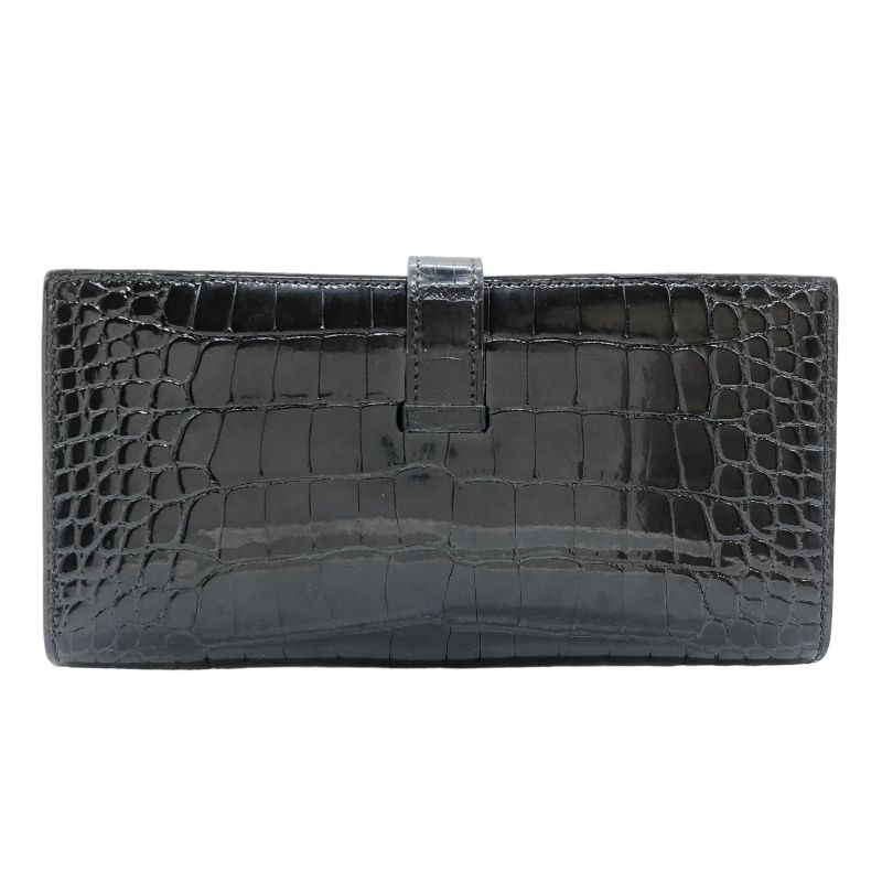 エルメス HERMES ベアンスフレ ▢O刻 ブラック SV金具 アリゲーター 