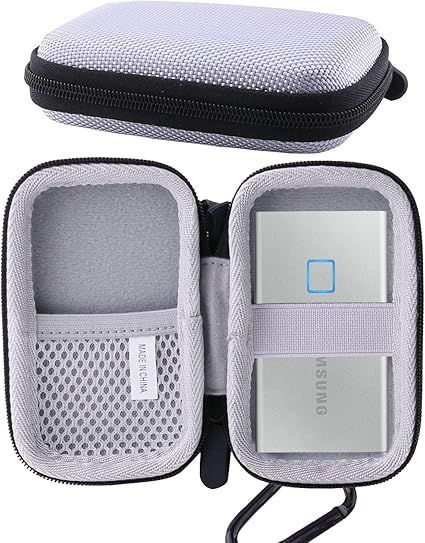 用の Samsung T9 T7 T5 Touch 外付SSD 500GB 1TB 2TB専用保護 キャリングケース 旅行収納ケース -waiyu JP (グレー)