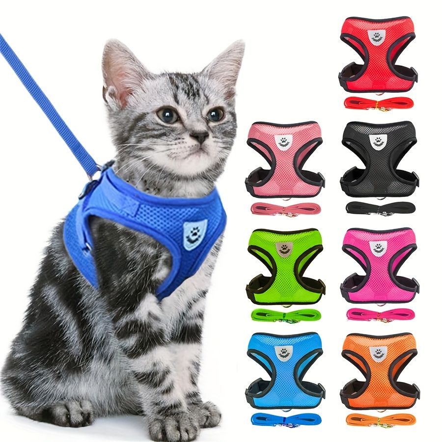 複数色あり ペット用安全ハーネス＆リードセット 小型犬や猫の外出 訓練に最適な優れた装備品です