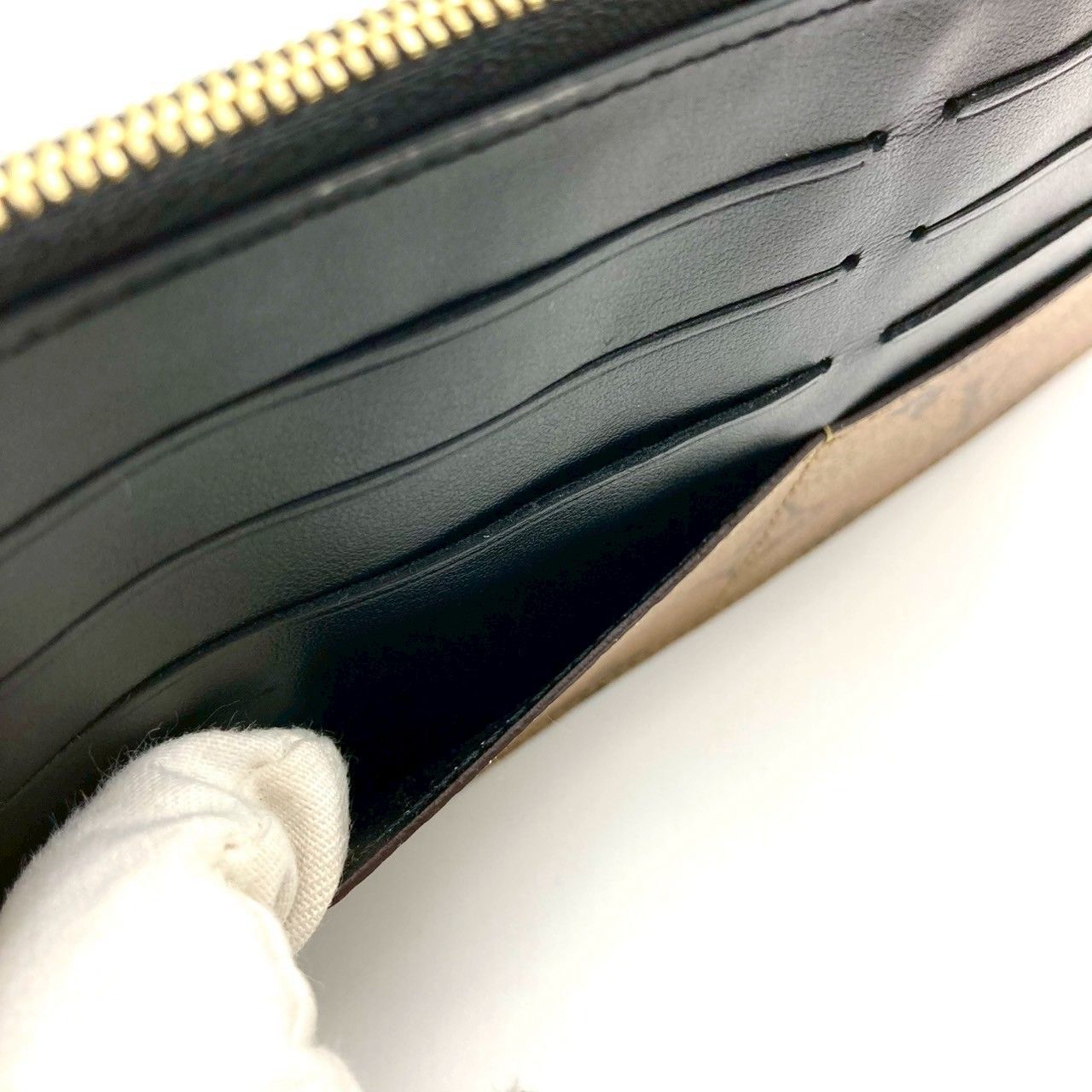 ルイヴィトン モノグラム リバース ブラウン ブラック 長財布 美品  
