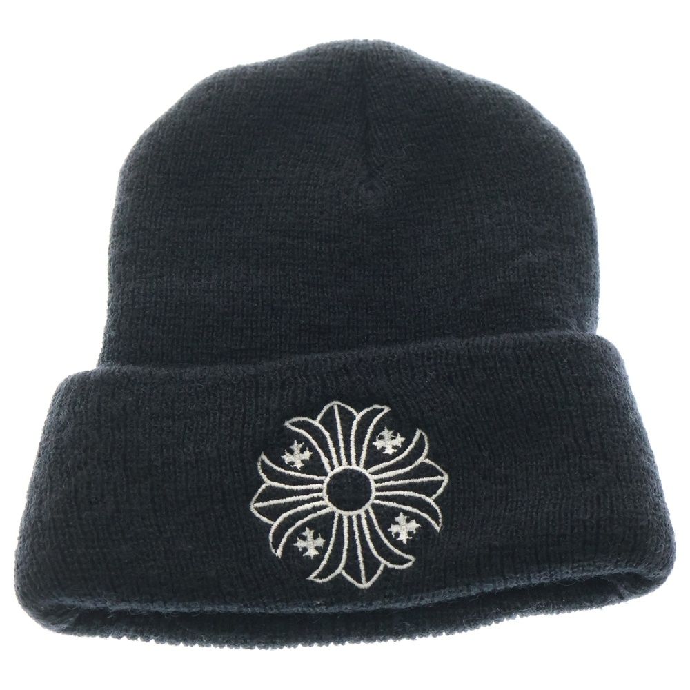 CHROME HEARTS クロムハーツ WOOL WATCH CAP FUCK YOU CHプラス刺繍ウールビーニー ニットキャップ 帽子 ブラック