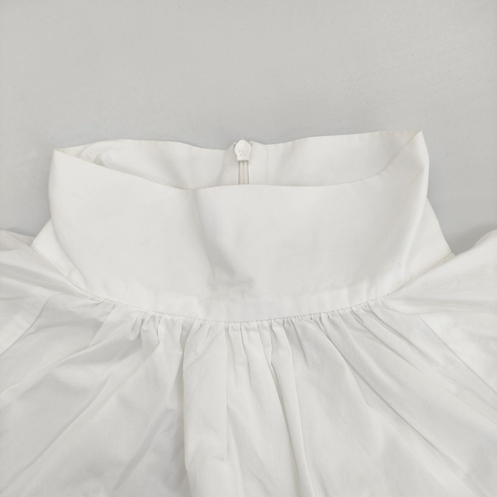 CLANE スタンドアップカラーギャザートップス 10122-4092 定価24200円 サイズ1 ブラウス シャツ ホワイト クラネ 5-0704S 265938 CLANE スタンドアップカラーギャザートップス 10122-4092 定価
