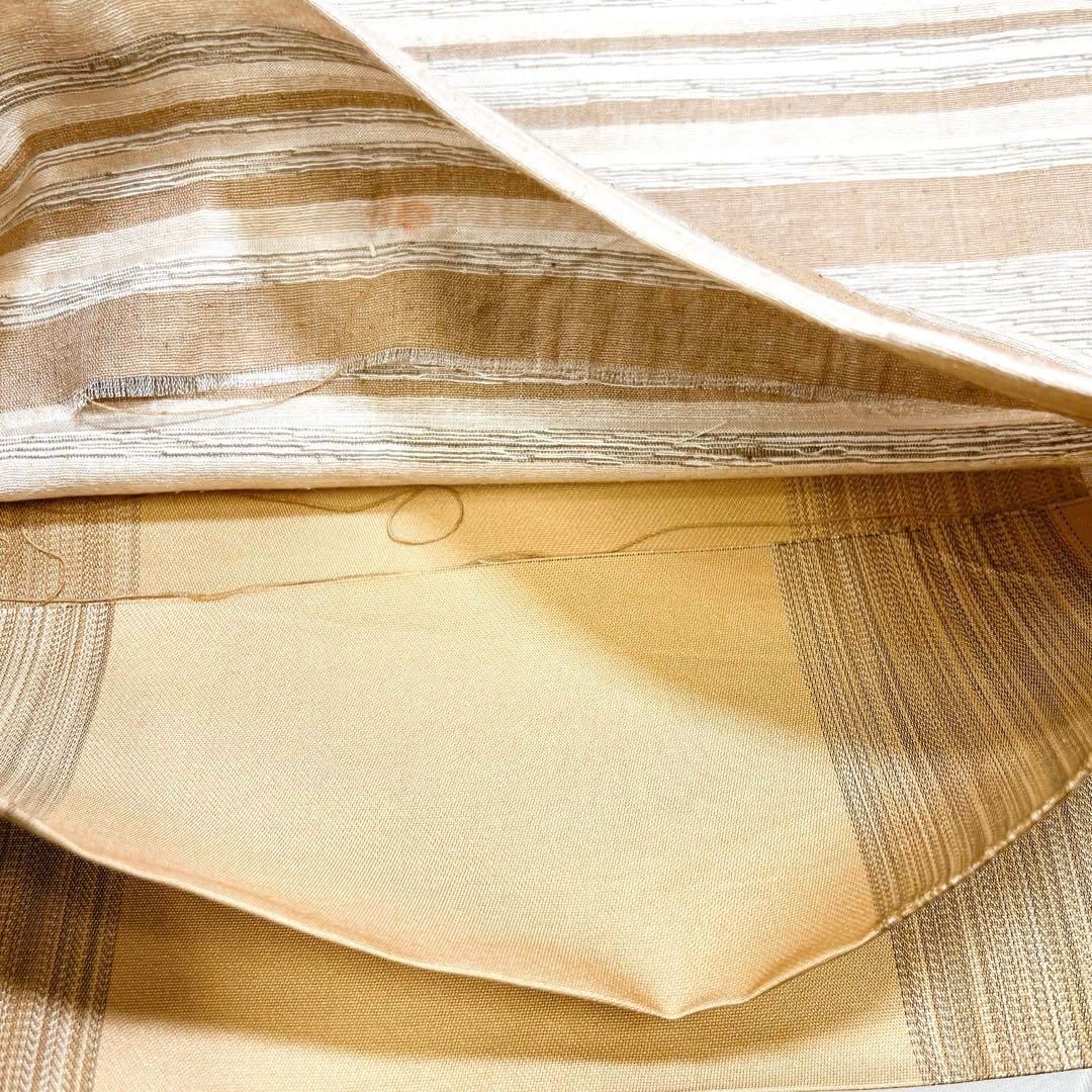 未仕立て 未着用 ムガシルクの横縞袋帯 着物 114w - メルカリ 