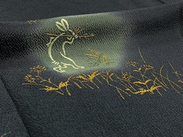 平和屋着物▽訪問着 単衣 紬地 色紙重ね花文 正絹 逸品