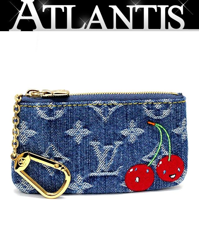 ルイヴィトン Louis Vuitton LV×TM キーケース ポシェットクレ キーリング付きコインケース モノグラムチェリーデニム M14938 RFID 72040