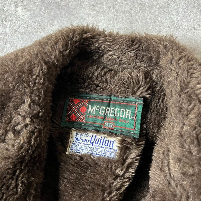 70s USA製 McGREGOR 本革 スエード レザー ボア コート 38 / 70年代