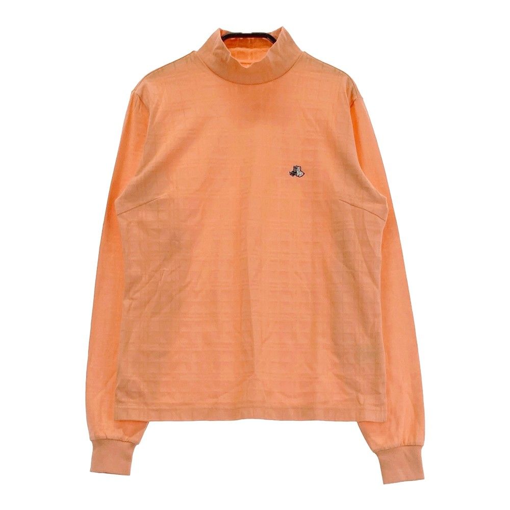 サイズ：1 BLACKu0026WHITE ブラックアンドホワイト  ハイネック 長袖Tシャツ チェック柄 オレンジ系 [240101286450]# ゴルフウェア レディース ストスト
