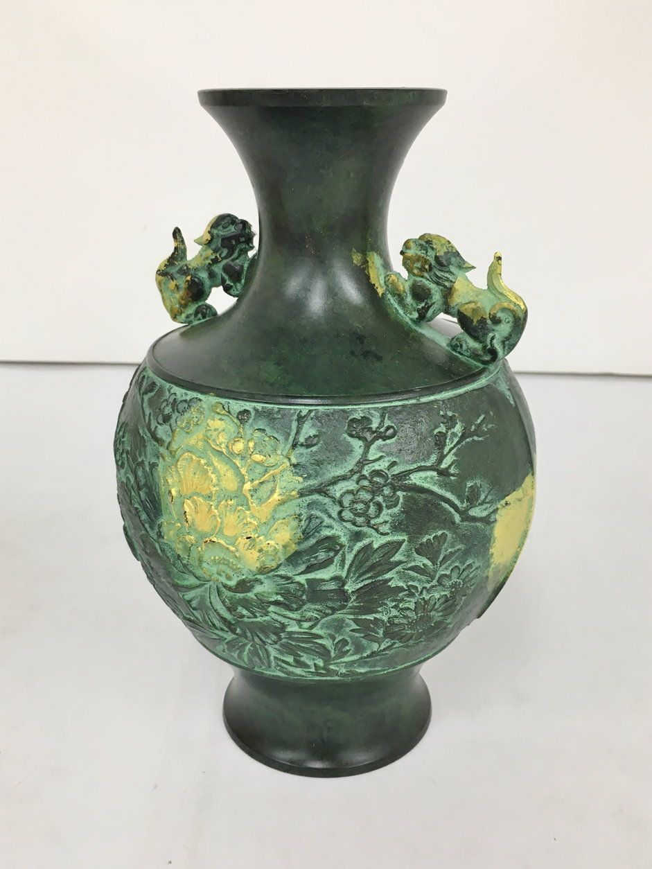 龍仙作 青銅花器 木箱入り 花瓶 花器 木箱付き 青銅製 龍仙作 美品 2408LS286 - メルカリ