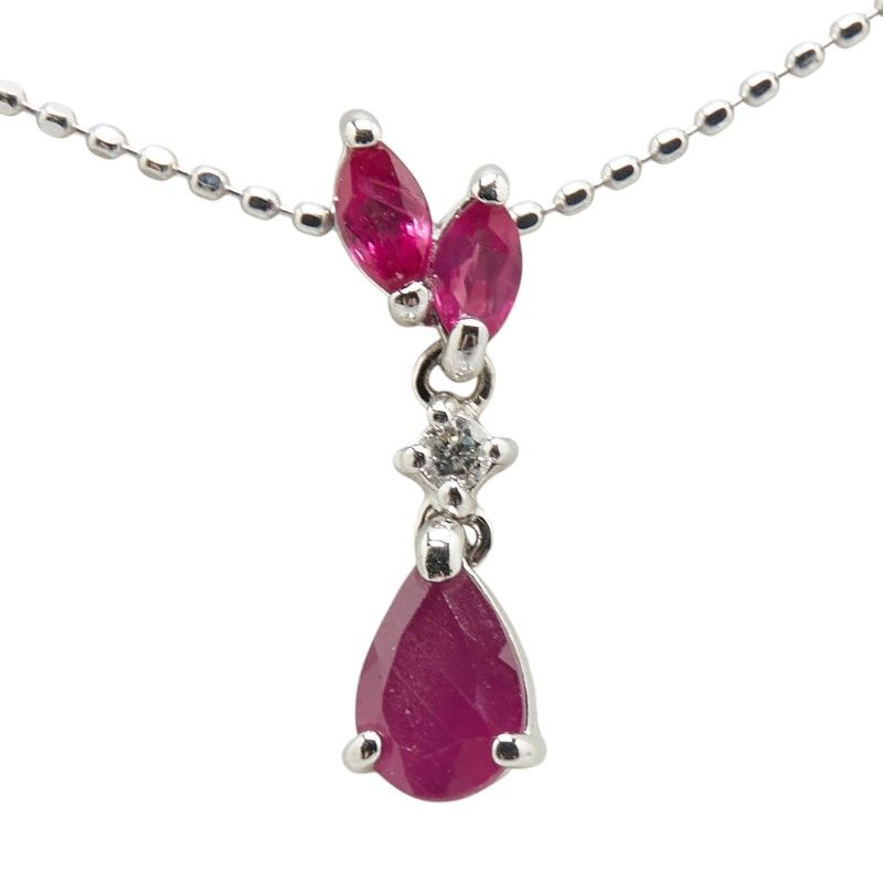 ペンダントネックレス K18WG ホワイトゴールド レディース【1-0209478  