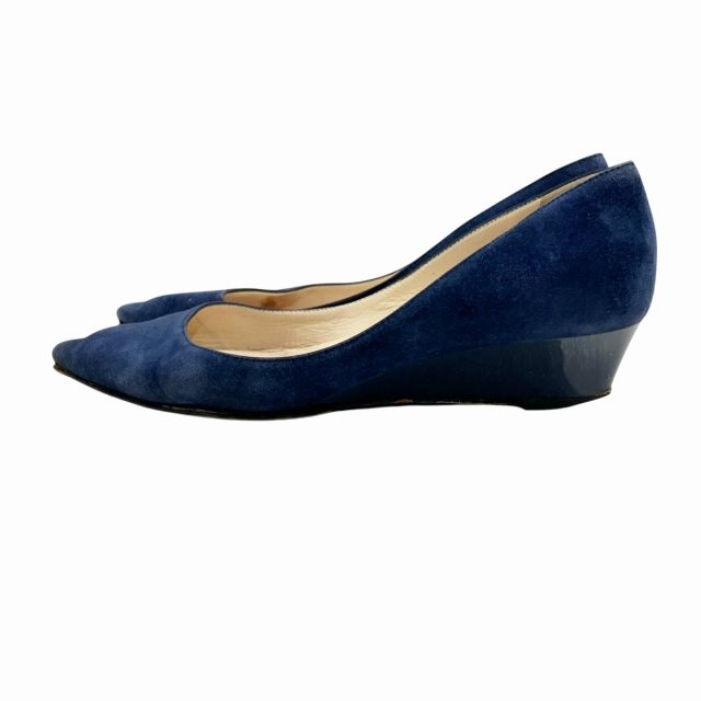 ジミーチュウ　スエードパンプス ジミーチュウ JIMMY CHOO パンプス スエードレザー ヒール 青
