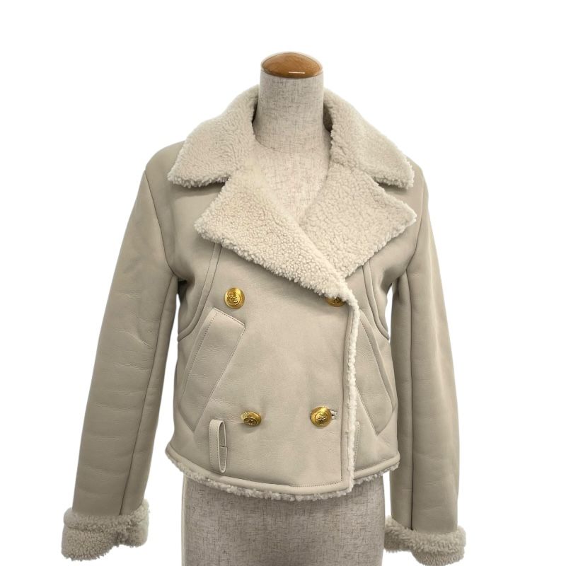 フェンディ FENDI ムートンレザージャケット FM5360 クリーム レザー レディース その他アウター