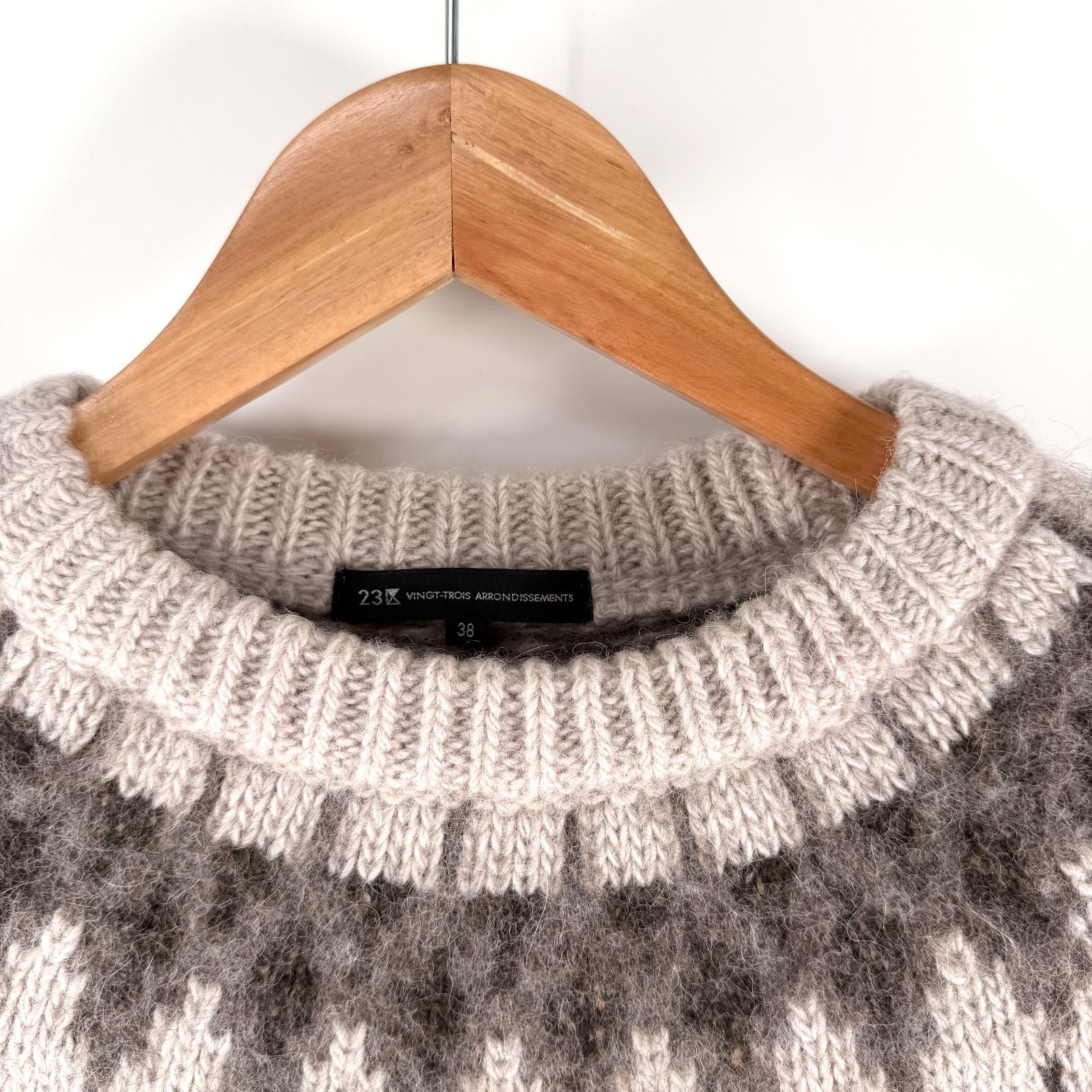 中村アン着用 23区 フェアアイル柄ニット 38 レディース 古着 セーター