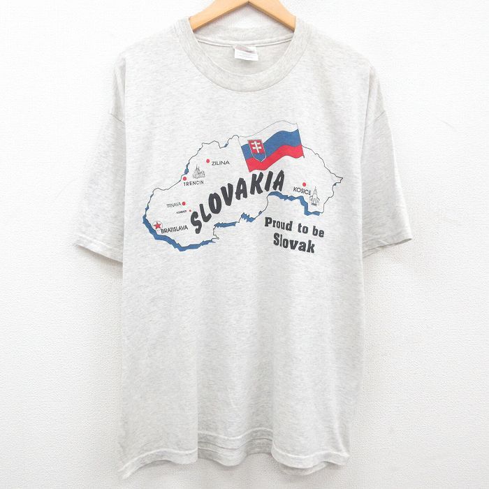 XL/古着 ヘインズ 半袖 ビンテージ Tシャツ メンズ 00s スロバキア 大きいサイズ クルーネック 薄グレー 霜降り 23aug18 中古