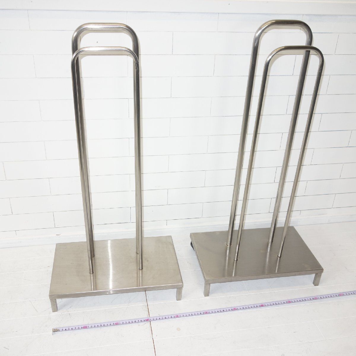 2台セット ハンガーストッカー ステンレス製 キャスター付 アパレル 雑貨店舗 什器 店舗 オシャレ S100 MARWIL-DEMENAGEMENTS_CH