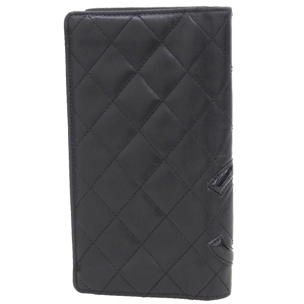 本物保証】 箱付 シャネル CHANEL カンボンライン 長財布 A26717  