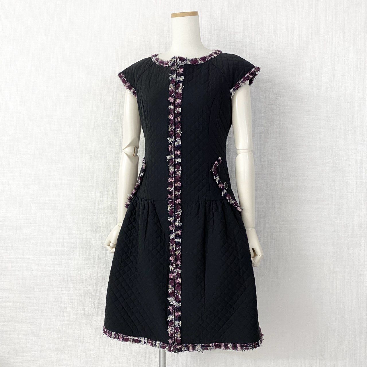 10h30 《美品》 日本製 Rene ルネ ツイードトリム キルティング 