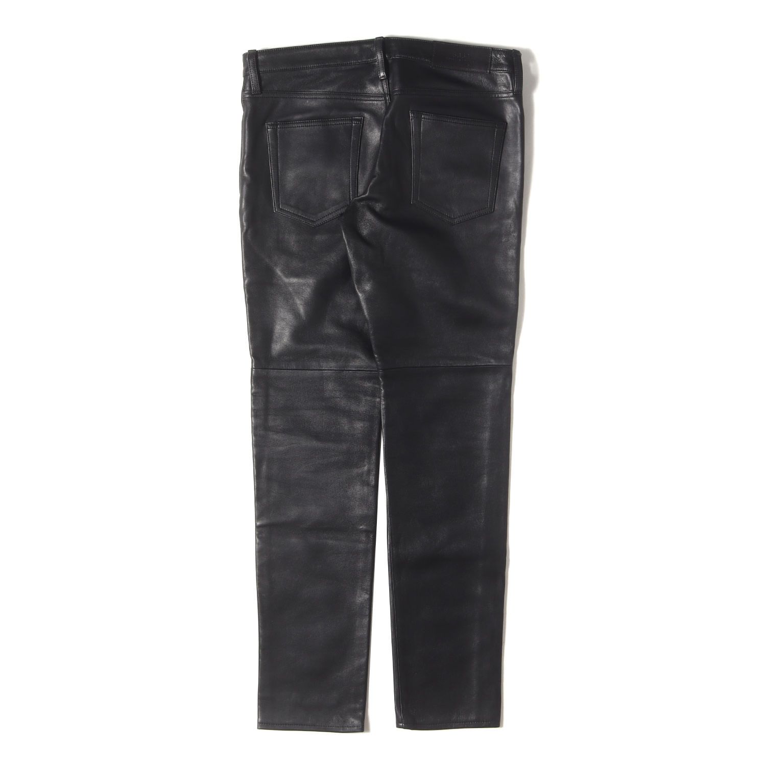 LES HOMMES 5351プールオム パンツ ブラック 黒 サイズ 48 ゴートスキンレザー 5ポケットパンツ ボトムス ズボン メンズ