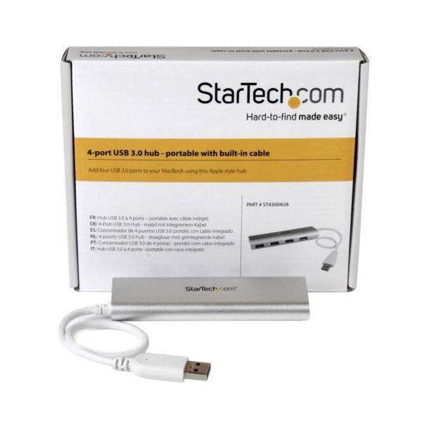 StarTech.com 4ポート USB3.0ハブ シルバー＆ホワイト ST43004UA 1個