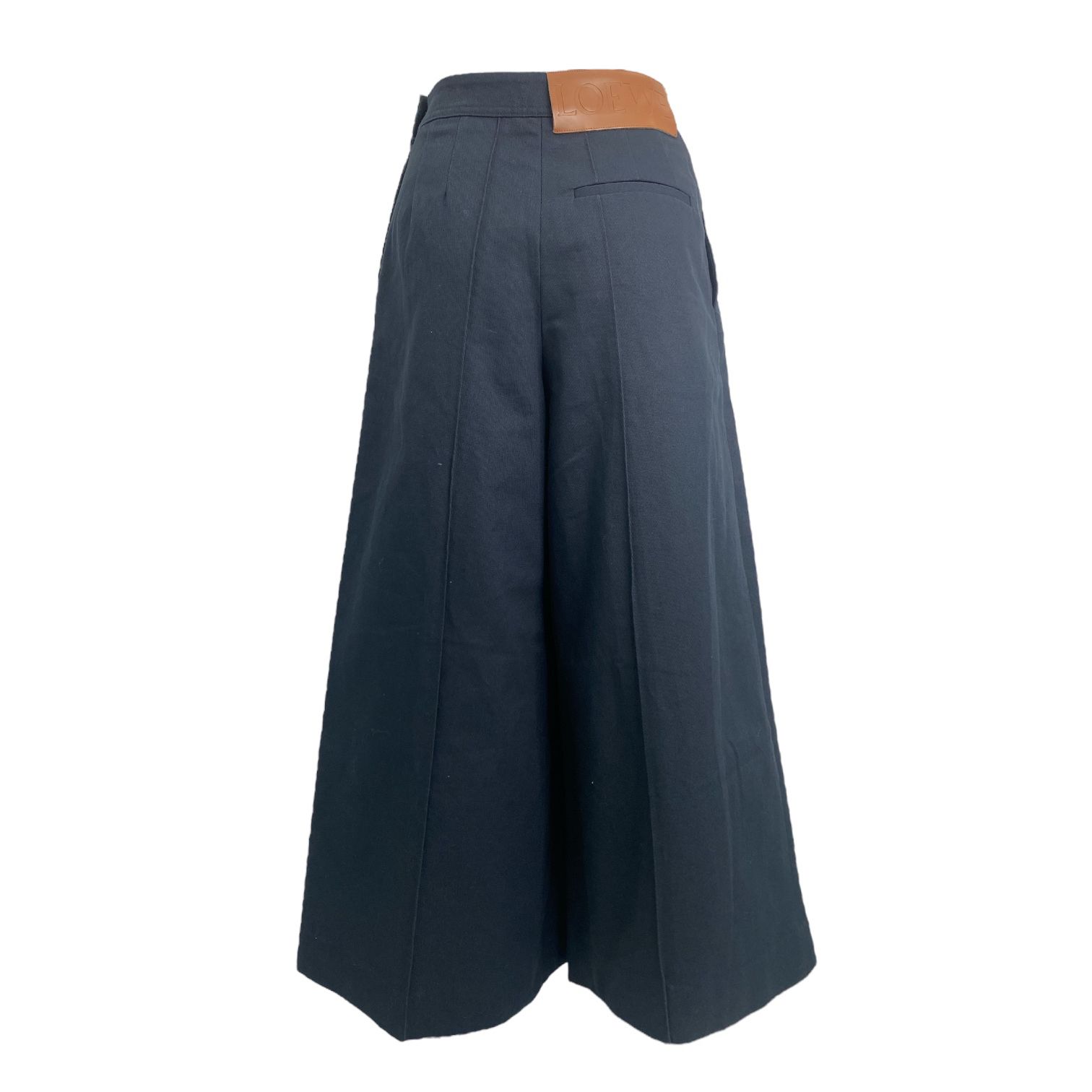 LOEWE ブラック ワイドパンツ 新品同様 LOEWE ロエベ パンツ ワイドパンツ レザー ブラック