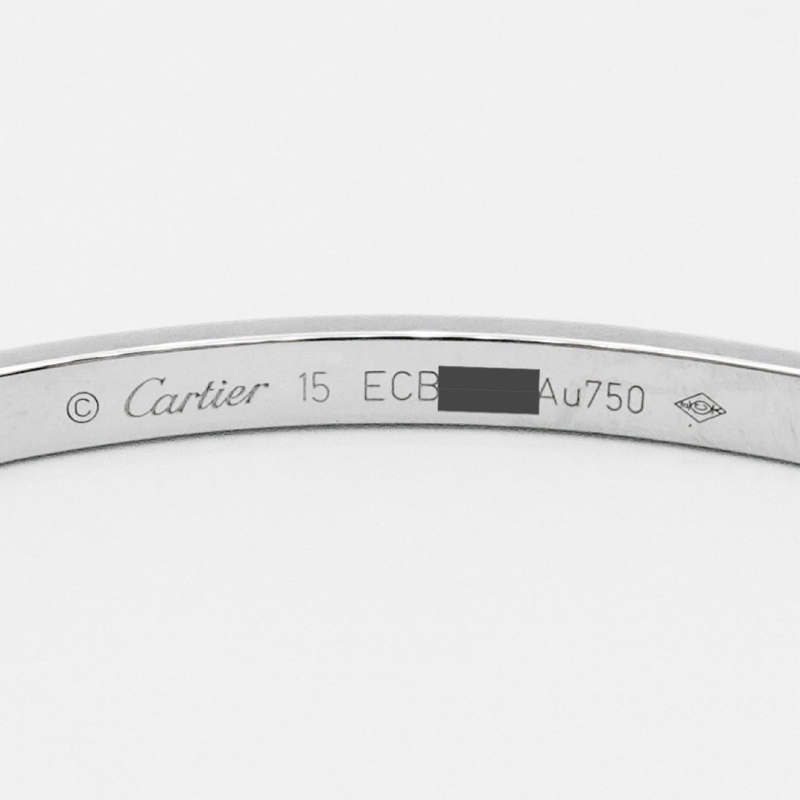 保証書付】カルティエ ラブブレス #15 SM WG ダイヤ 15 K18WG  