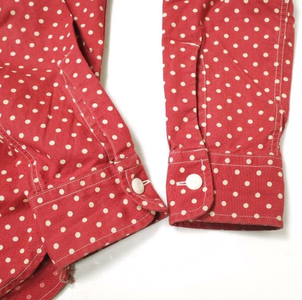 RRL ダブルアールエル 23AW POLKADOT WOVEN WORK SHIRT ポルカドット ウーブン ワークシャツ 782911291001 XS RED Double RL 長袖 定価50,600円 トップス g15502