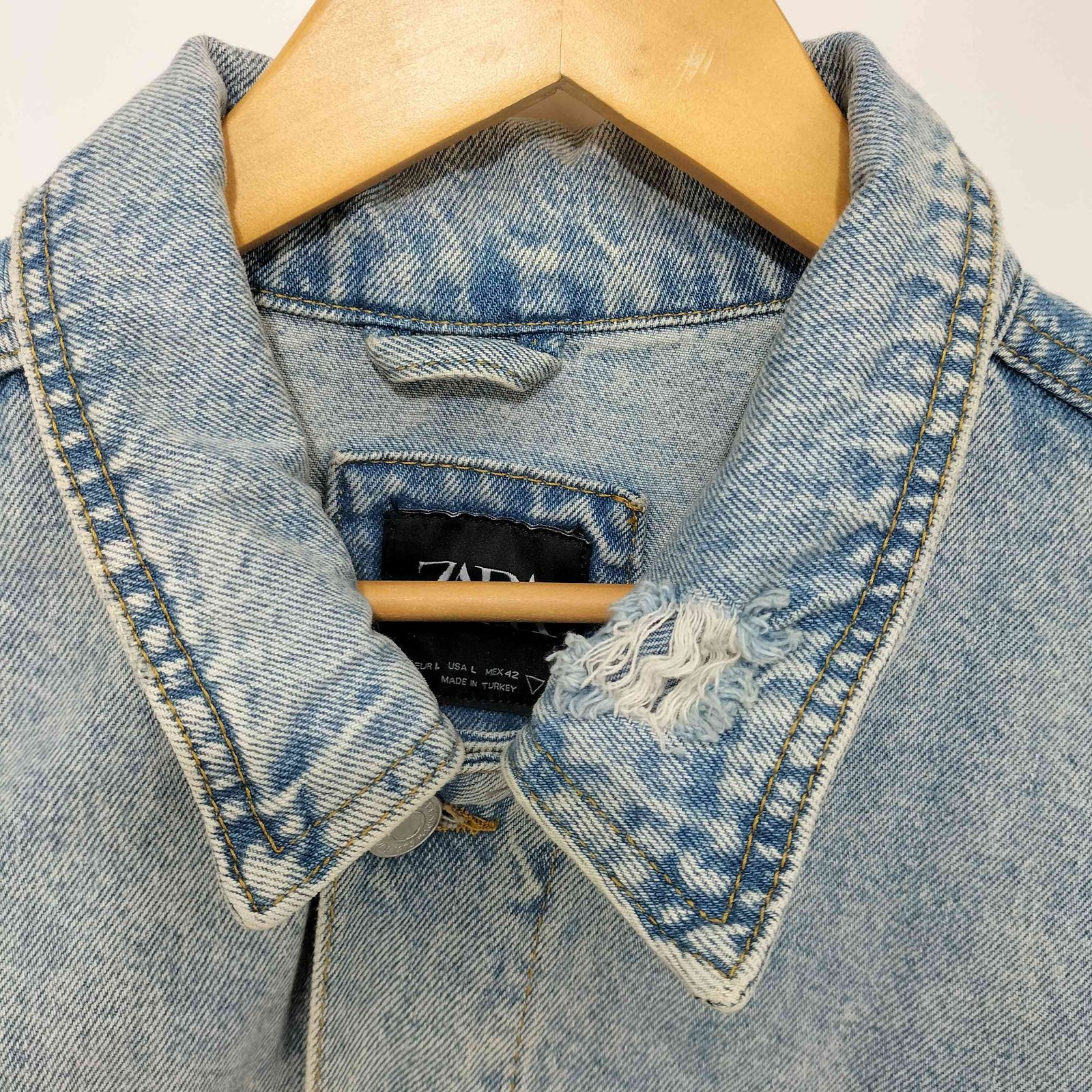 ザラ ZARA PRINTED DENIM JACKET プリンテッド デニム ジャケット 