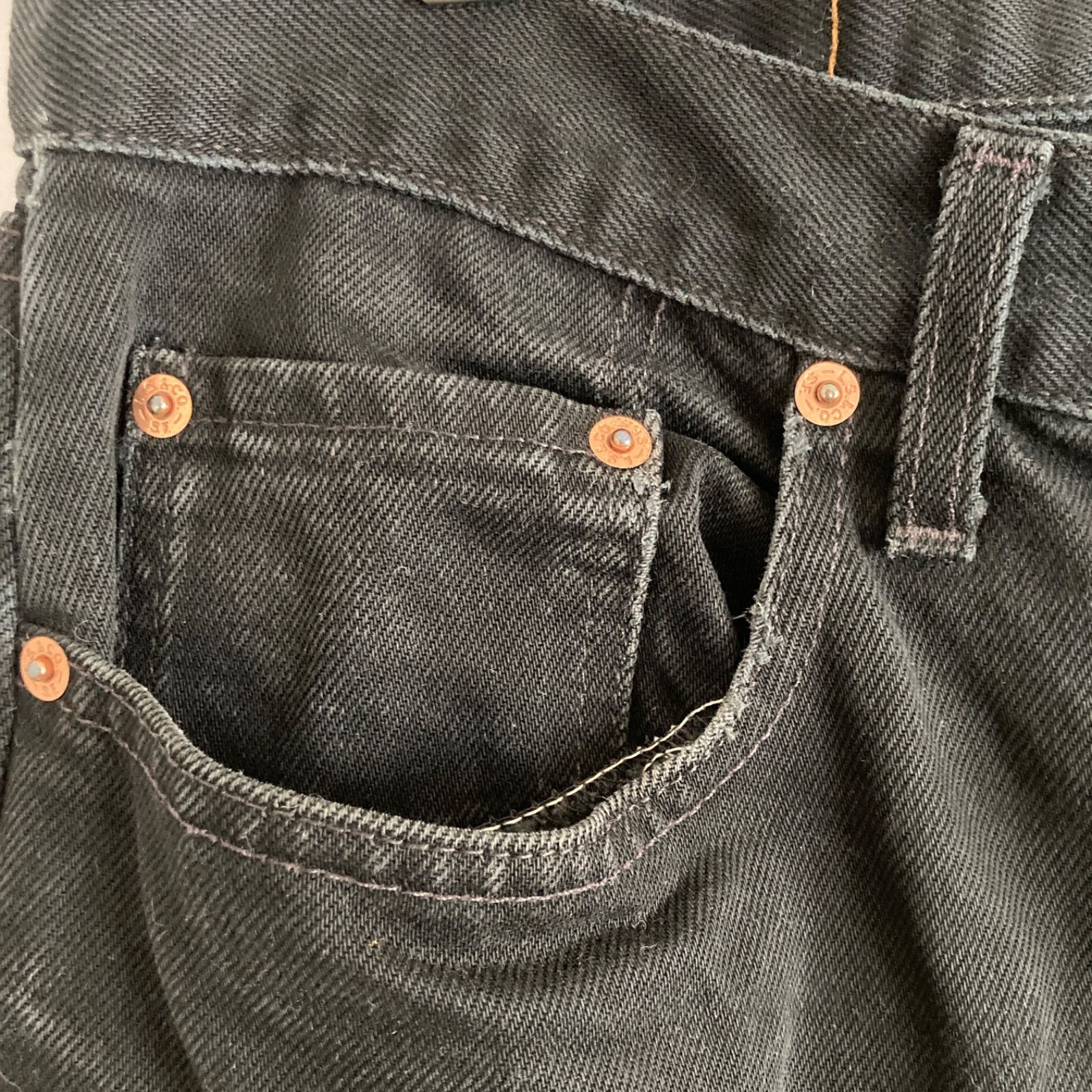 W36×L32】古着 EURO Levi's 615 02 ブラックデニムパンツ オレンジタブ