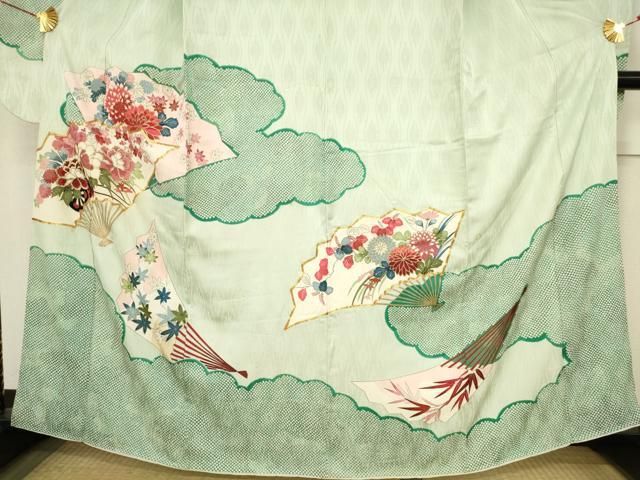 平和屋着物○豪華振袖 雲取り浜松花車文 暈し染め 金彩 正絹