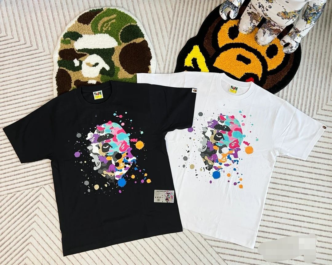 新品⭐︎A BATHING APE レタープリント半袖Tシャツ 男女兼用 特価 ] A BATHING APE レタープリント半袖Tシャツ 男女兼用